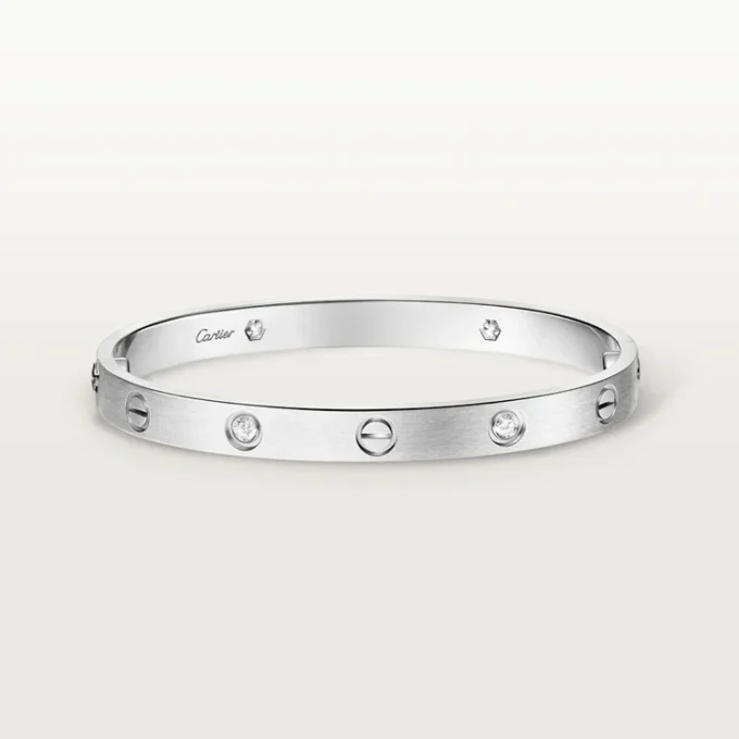 Love Bracelet, Classic Model, Brushed, 4 Diamonds Love Bracelet, Classic Model, Brushed, 4 Diamonds