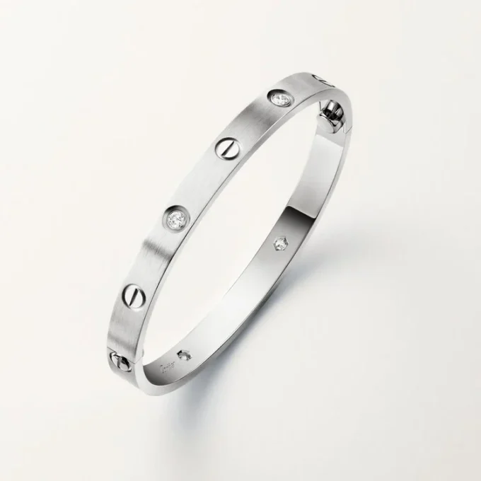 Love Bracelet, Classic Model, Brushed, 4 Diamonds Love Bracelet, Classic Model, Brushed, 4 Diamonds