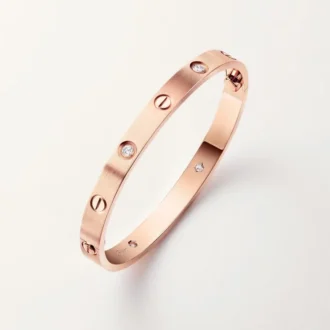 Love Bracelet, Classic Model, Brushed, 4 Diamonds