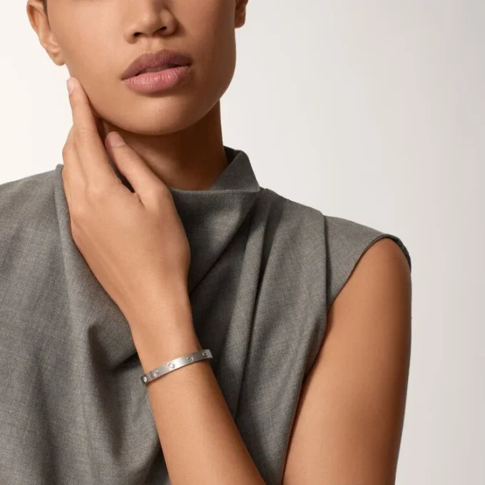 Love Bracelet, Classic Model, Brushed, 4 Diamonds Love Bracelet, Classic Model, Brushed, 4 Diamonds