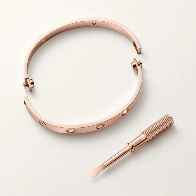 Love Bracelet, Classic Model, Brushed, 4 Diamonds Love Bracelet, Classic Model, Brushed, 4 Diamonds