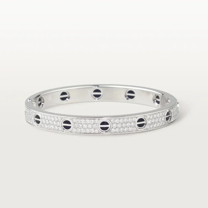 Love Bracelet, Classic Model, Paved, Ceramic