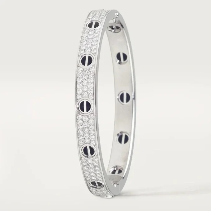 Love Bracelet, Classic Model, Paved, Ceramic