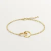Love Bracelet, on Chain, Half-Paved Love Bracelet, on Chain, Half-Paved