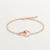 Love Bracelet, on Chain, Half-Paved Love Bracelet, on Chain, Half-Paved