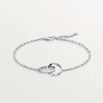 Love Bracelet, on Chain, Half-Paved
