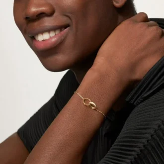 Love Bracelet, on Chain, Half-Paved