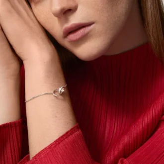 Love Bracelet, on Chain, Half-Paved