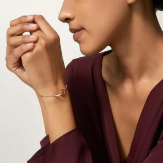 Love Bracelet, on Chain, Half-Paved