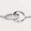 Love Bracelet, on Chain, Half-Paved Love Bracelet, on Chain, Half-Paved
