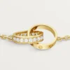 Love Bracelet, on Chain, Half-Paved Love Bracelet, on Chain, Half-Paved