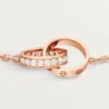 Love Bracelet, on Chain, Half-Paved Love Bracelet, on Chain, Half-Paved