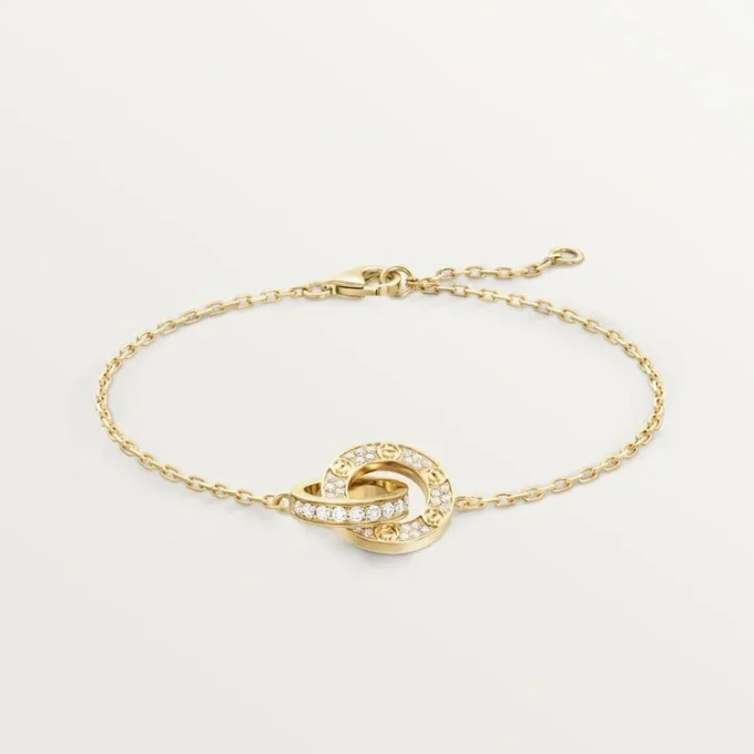 Love Bracelet, on Chain, Paved Love Bracelet, on Chain, Paved