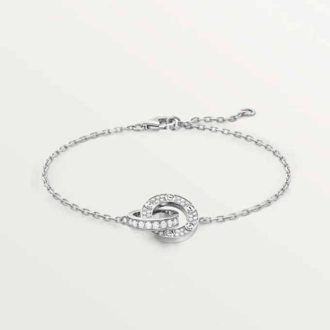 Love Bracelet, on Chain, Paved Love Bracelet, on Chain, Paved