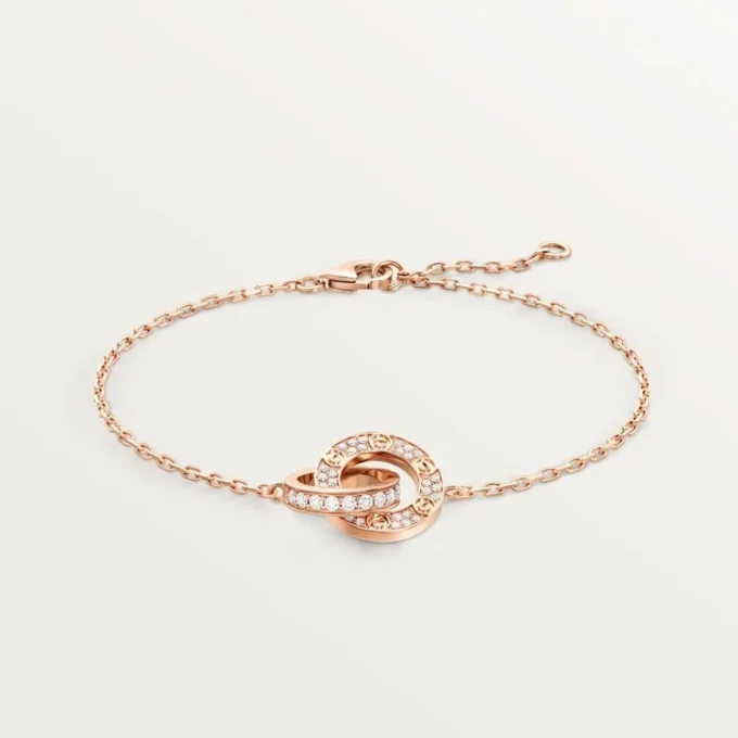 Love Bracelet, on Chain, Paved Love Bracelet, on Chain, Paved