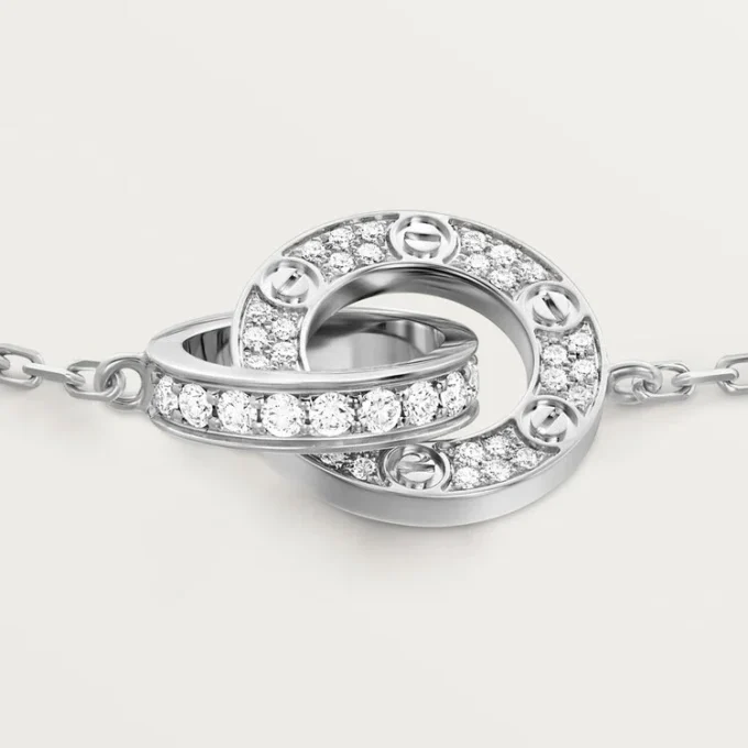 Love Bracelet, on Chain, Paved Love Bracelet, on Chain, Paved
