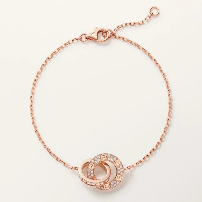 Love Bracelet, on Chain, Paved Love Bracelet, on Chain, Paved