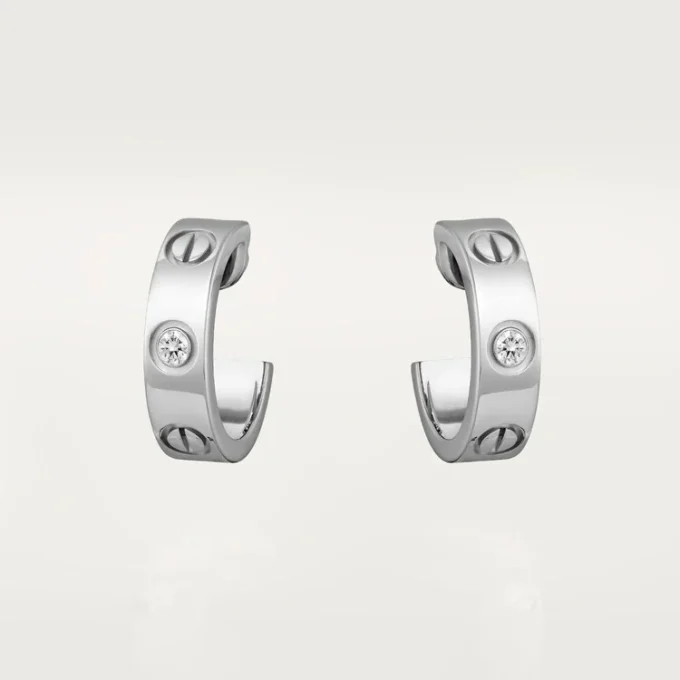 Love Earrings, 2 Diamonds – White Gold, Diamonds – Cartier
