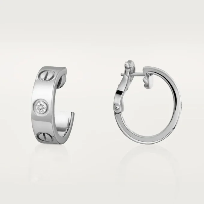 Love Earrings, 2 Diamonds – White Gold, Diamonds – Cartier