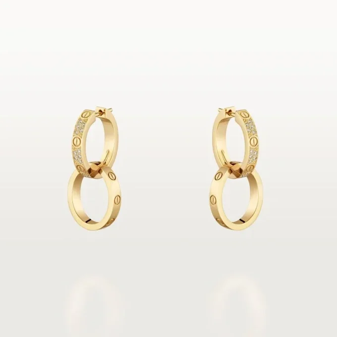 Love Earrings, Multiwear, Half-Paved