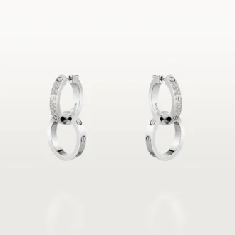 Love Earrings, Multiwear, Half-Paved