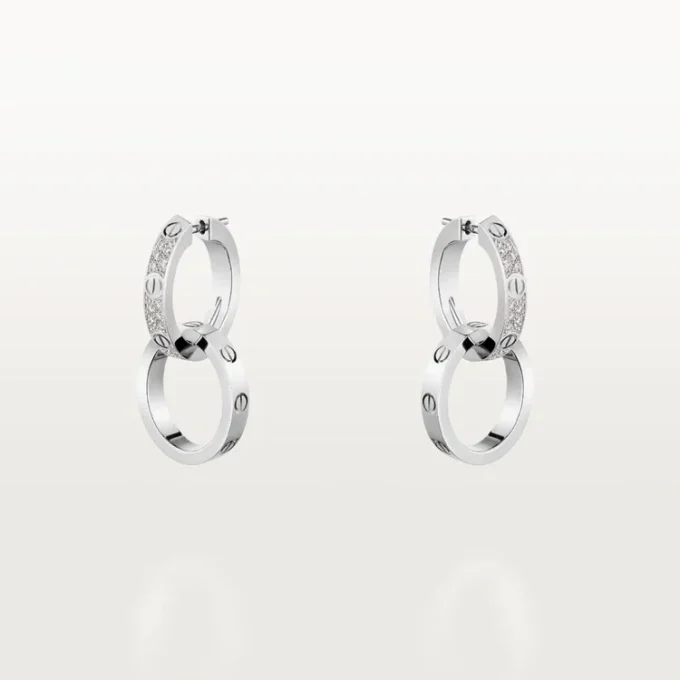 Love Earrings, Multiwear, Half-Paved