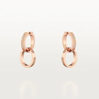 Love Earrings, Multiwear, Half-Paved