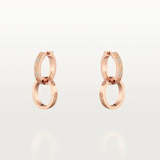 Love Earrings, Multiwear, Half-Paved
