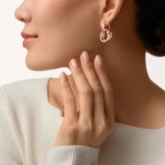 Love Earrings, Multiwear, Half-Paved