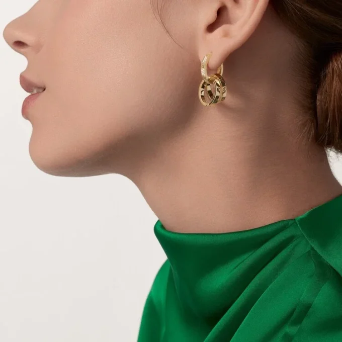 Love Earrings, Multiwear, Half-Paved