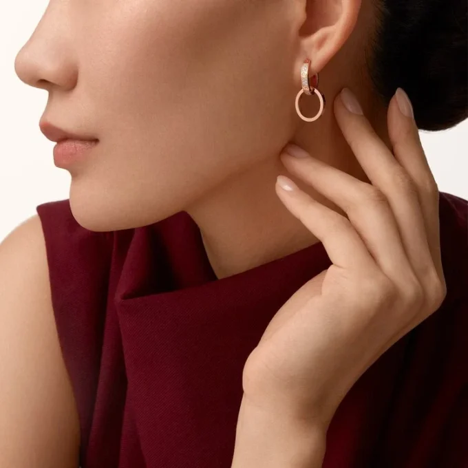 Love Earrings, Multiwear, Half-Paved