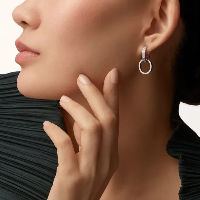 Love Earrings, Multiwear, Half-Paved