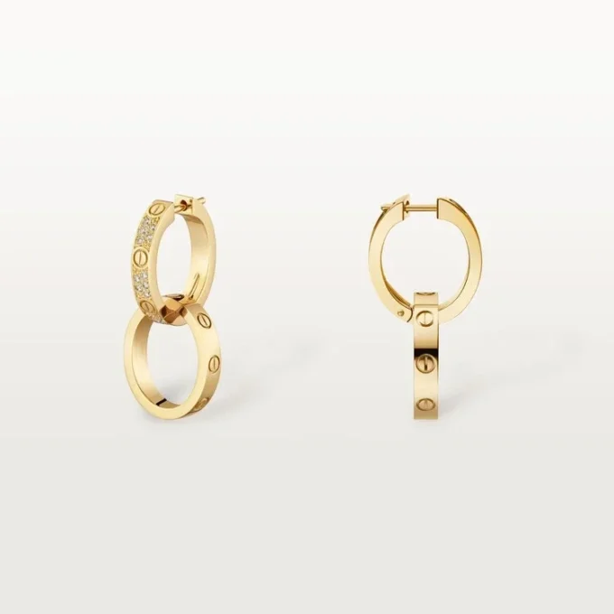 Love Earrings, Multiwear, Half-Paved