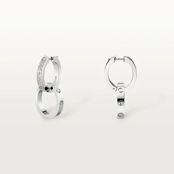 Love Earrings, Multiwear, Half-Paved