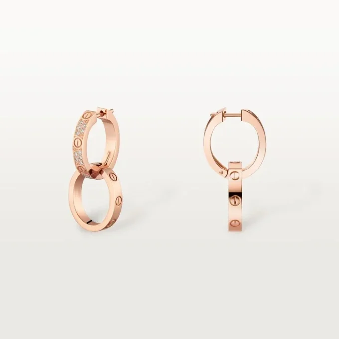 Love Earrings, Multiwear, Half-Paved