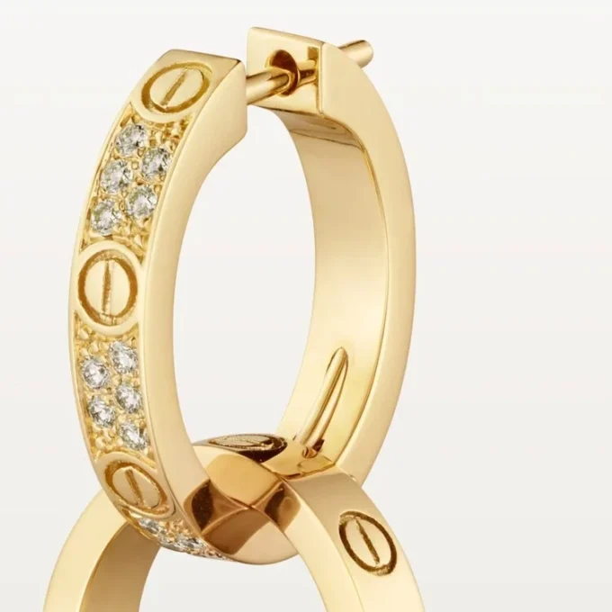 Love Earrings, Multiwear, Half-Paved