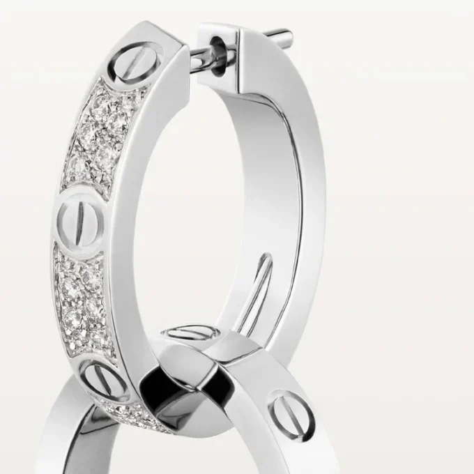 Love Earrings, Multiwear, Half-Paved