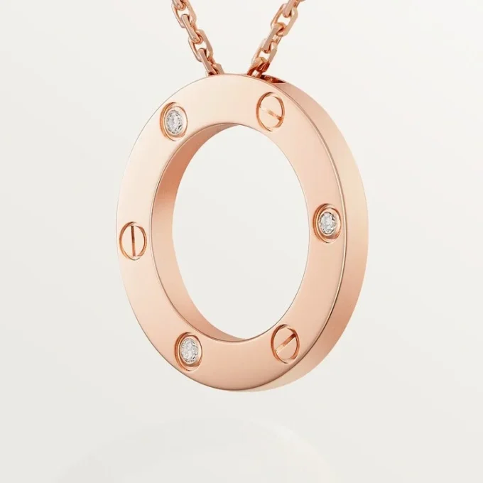 Love Necklace, 3 Diamonds – Rose Gold, Diamonds – Cartier Love Necklace, 3 Diamonds – Rose Gold, Diamonds – Cartier