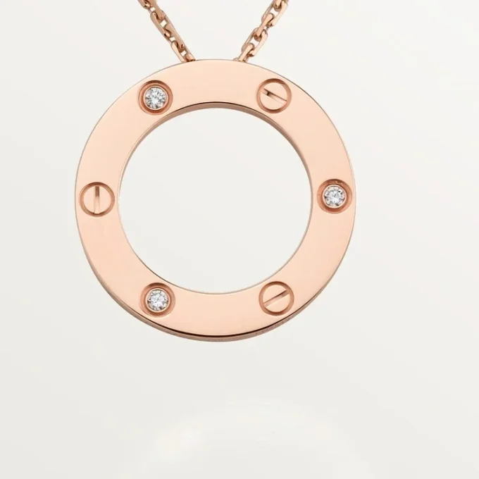 Love Necklace, 3 Diamonds – Rose Gold, Diamonds – Cartier Love Necklace, 3 Diamonds – Rose Gold, Diamonds – Cartier