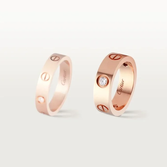 Love Ring, 3 Diamonds – Rose Gold, Diamonds – Cartier