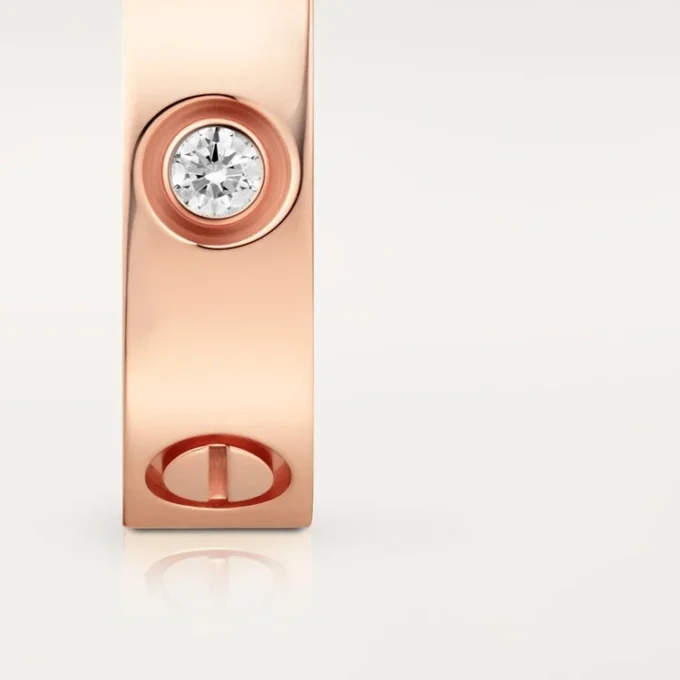 Love Ring, 3 Diamonds – Rose Gold, Diamonds – Cartier