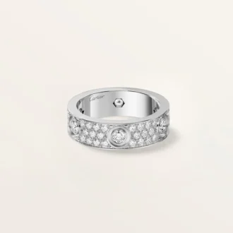 Love Ring, Classic Model, Paved, 6 Diamonds