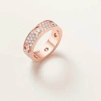 Love Ring, Classic Model, Paved, 6 Diamonds