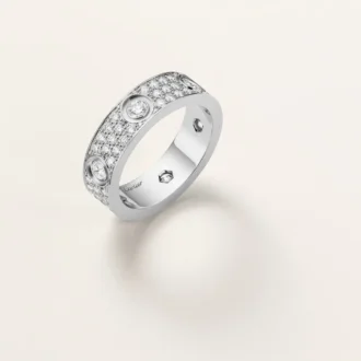 Love Ring, Classic Model, Paved, 6 Diamonds
