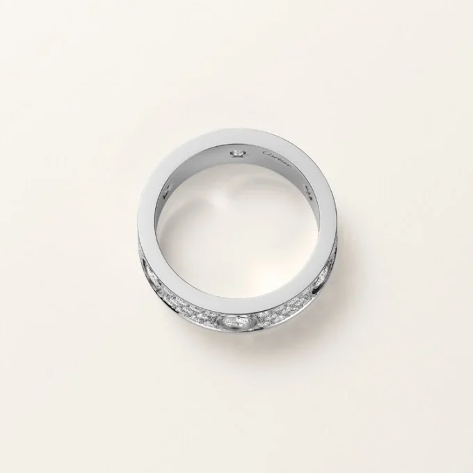 Love Ring, Classic Model, Paved, 6 Diamonds Love Ring, Classic Model, Paved, 6 Diamonds