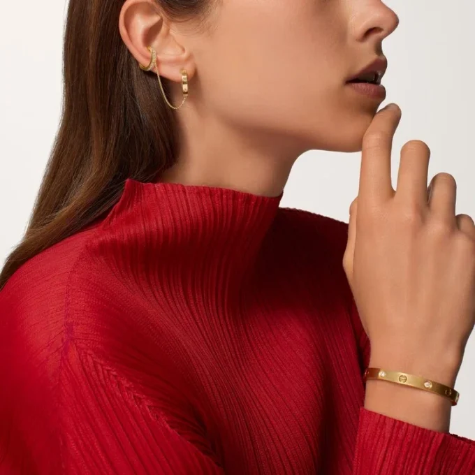 Love Single Earrings, Multiwear, Half-Paved