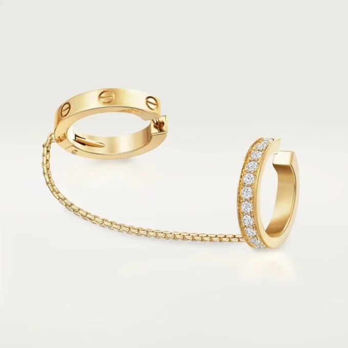 Love Single Earrings, Multiwear, Half-Paved