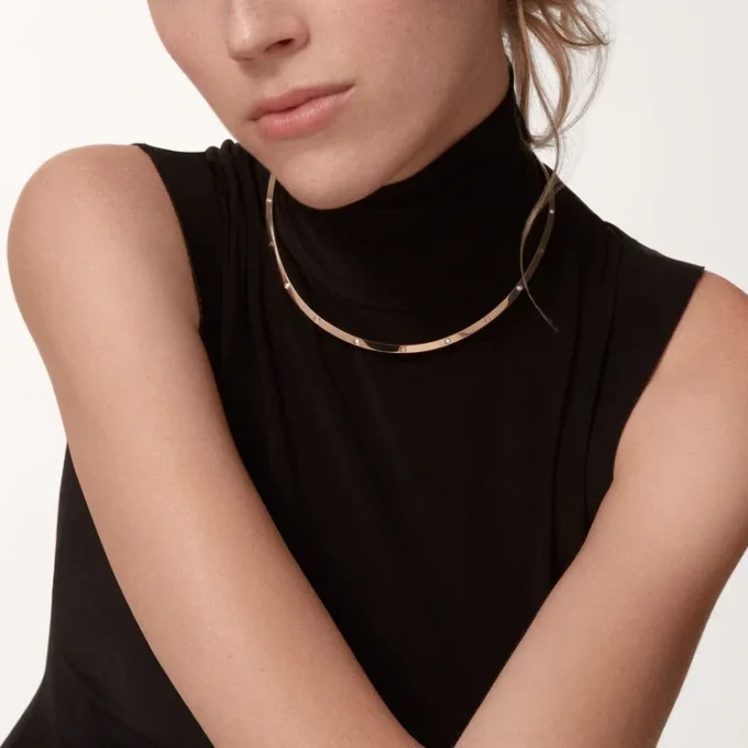 Love Torque Necklace, 10 Diamonds Love Torque Necklace, 10 Diamonds