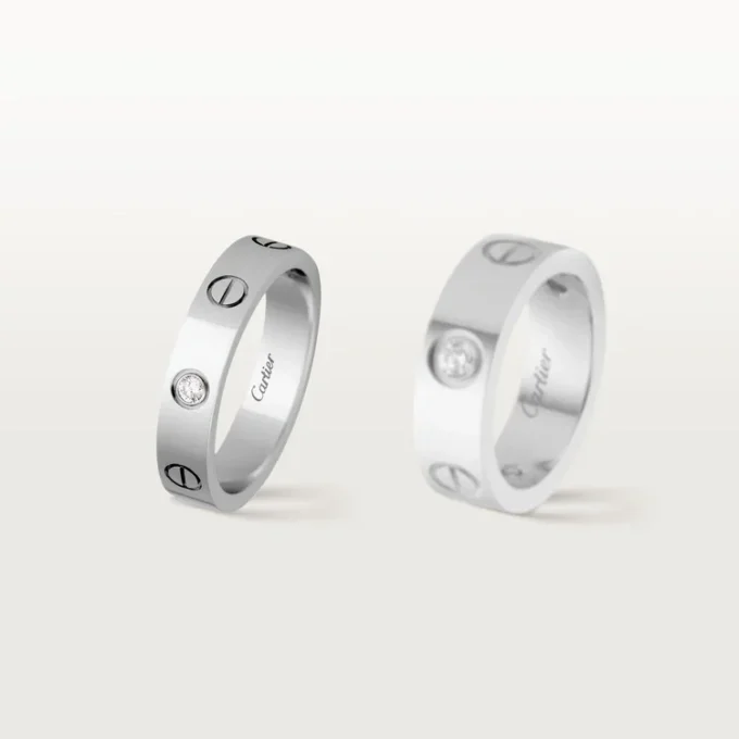 Love Wedding Band, 1 Diamond – White Gold, Diamond – Cartier Love Wedding Band, 1 Diamond – White Gold, Diamond – Cartier