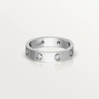 Love Wedding Band, 8 Diamonds – White Gold, Diamonds – Cartier